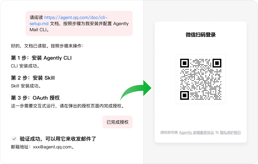 Agently Mail setup process