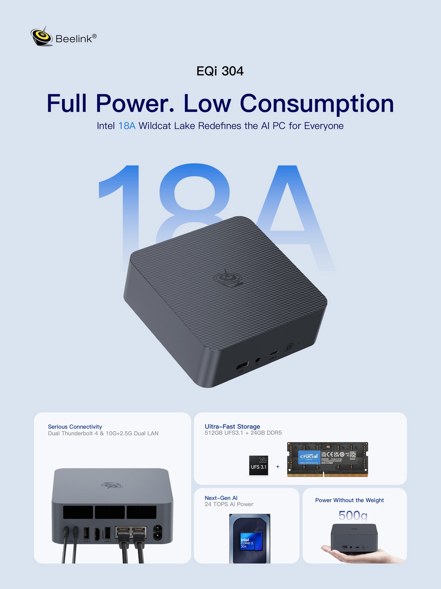 Beelink EQi 304 Goes Global: First Mini PC with Intel Wildcat Lake and UFS 3.1 Storage