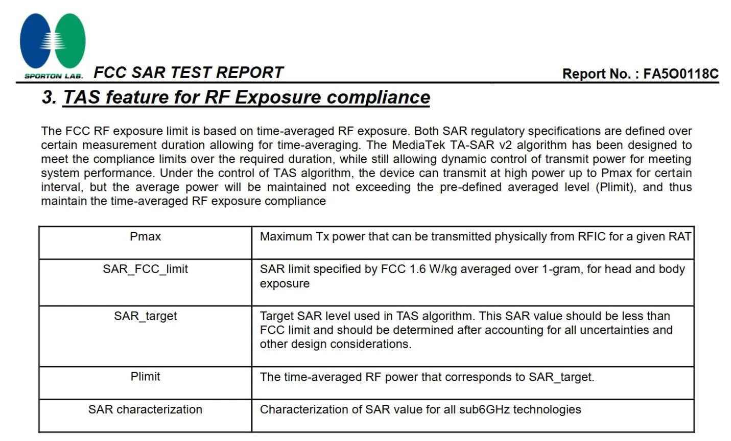 FCC document page showing MediaTek reference