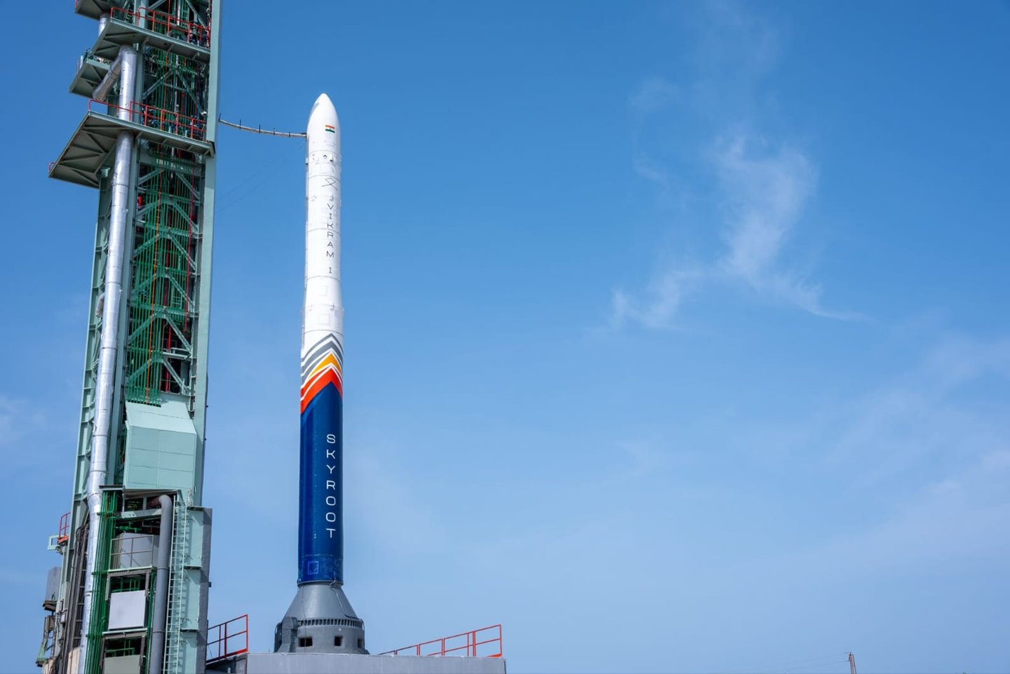 Vikram-1 lifting off from Satish Dhawan Space Centre